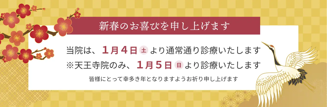 年末年始 休診のお知らせ